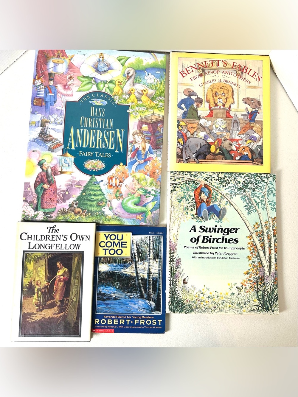 Vintage Children's Classics Book Lot – Fairy Tales, Poetry & Fables (5 Books)
